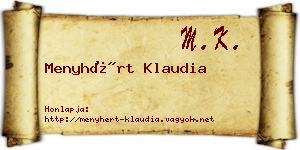 Menyhért Klaudia névjegykártya