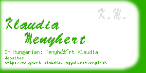 klaudia menyhert business card